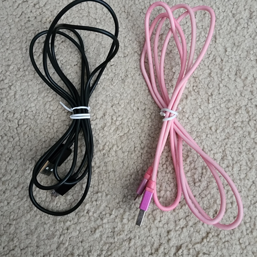 TWO (5)FIVE-FOOT MICRO USB CHARGING CABLES